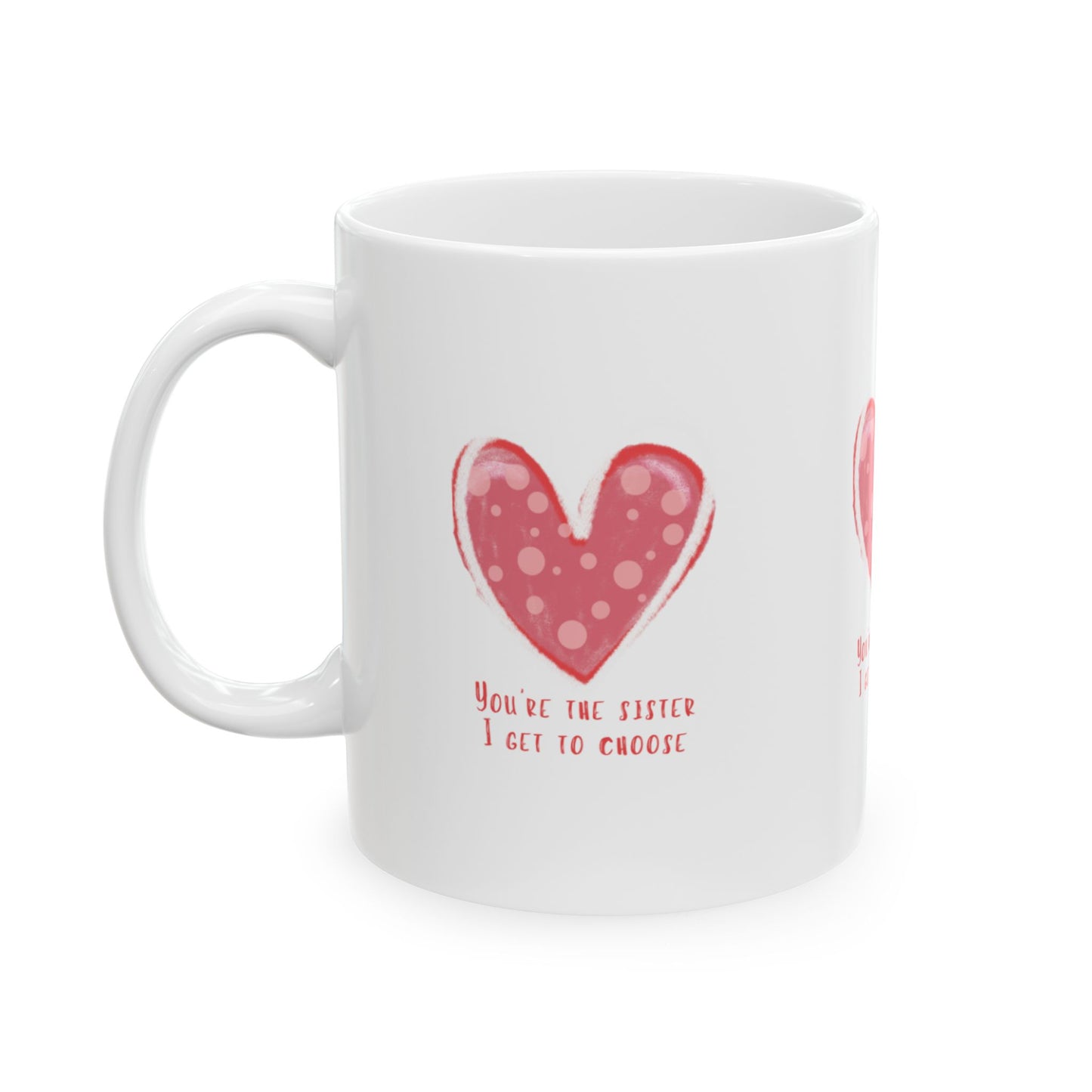 Heartfelt Friend-Sister Ceramic Mug, Personalizable