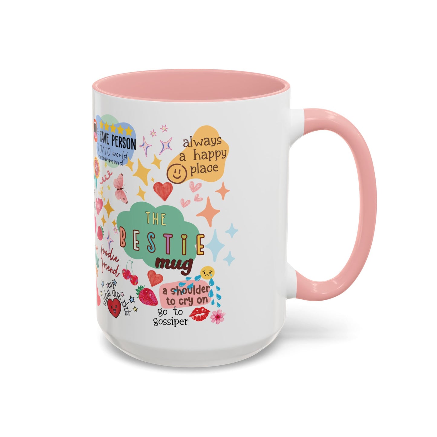The Bestie Coffee Mug - Gift for Friends, Cute Accent Mug, Friendship Mug, Best Friend Present, Colorful Coffee Cup