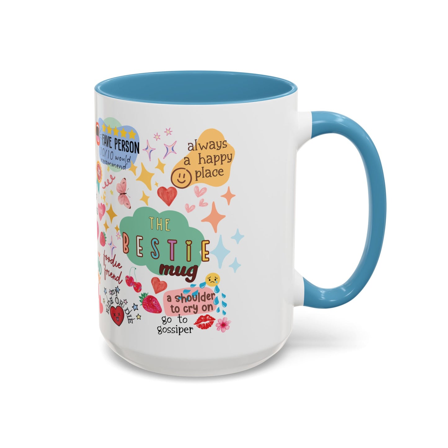 The Bestie Coffee Mug - Gift for Friends, Cute Accent Mug, Friendship Mug, Best Friend Present, Colorful Coffee Cup