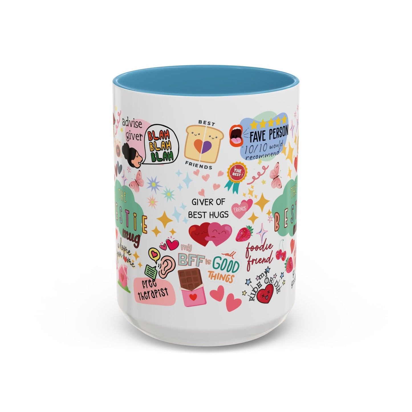 The Bestie Coffee Mug - Gift for Friends, Cute Accent Mug, Friendship Mug, Best Friend Present, Colorful Coffee Cup