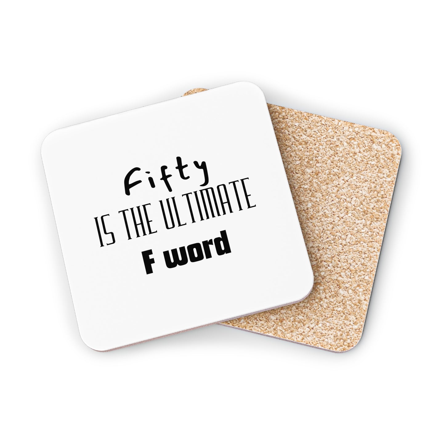 Fifty Is The Ultimate F Word Coasters, Funny Adult Beverage Coasters, Gifts for 50th Birthday, Home Bar Decor, Humorous Barware