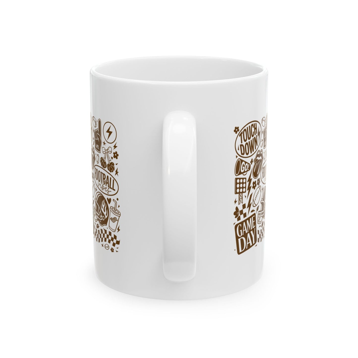 Game Day Ceramic Mug - Touchdown Football, Sports Fan Gift, Tailgate Essential, Coffee Tea Cup, NFL Party Decor, Weekend Vibes