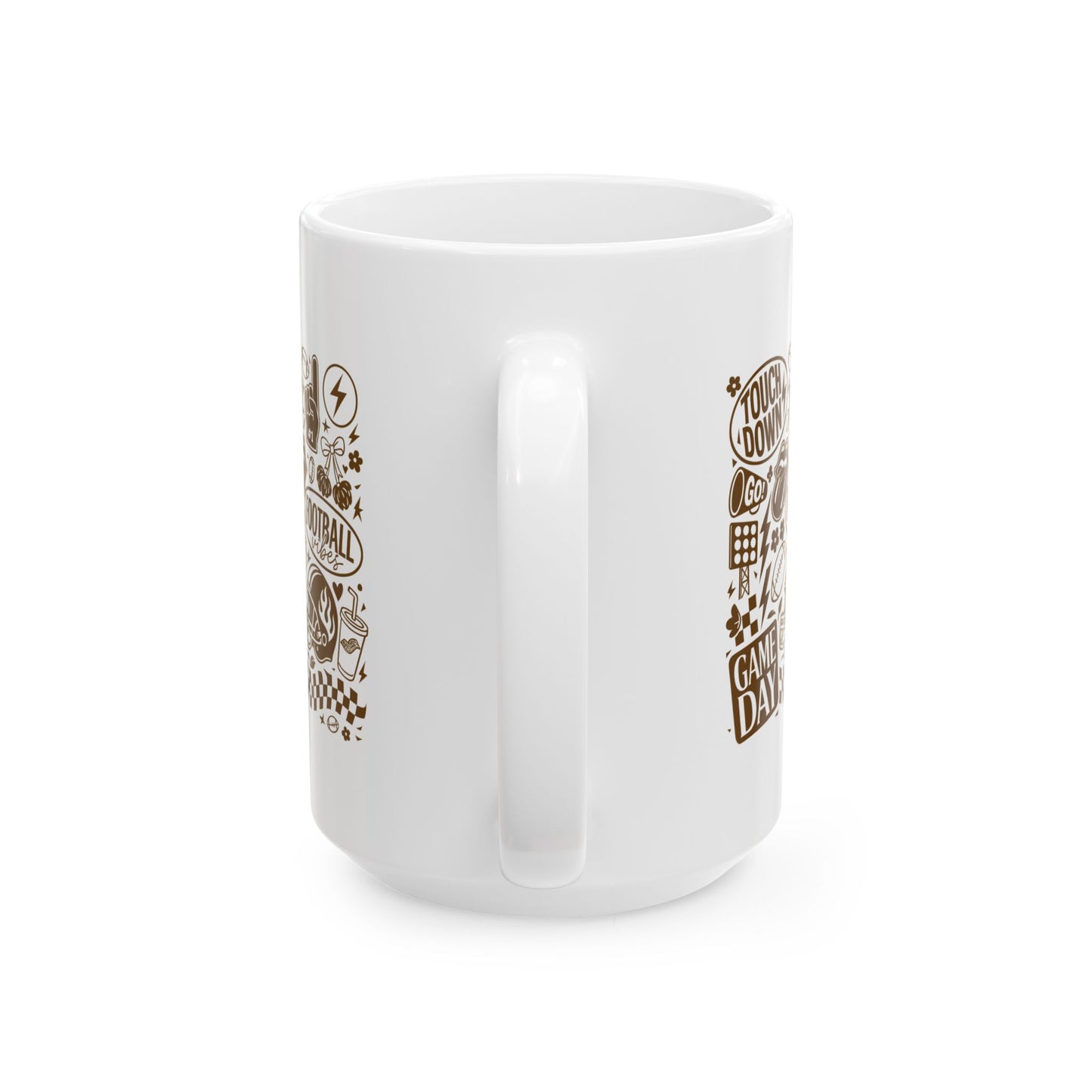 Game Day Ceramic Mug - Touchdown Football, Sports Fan Gift, Tailgate Essential, Coffee Tea Cup, NFL Party Decor, Weekend Vibes
