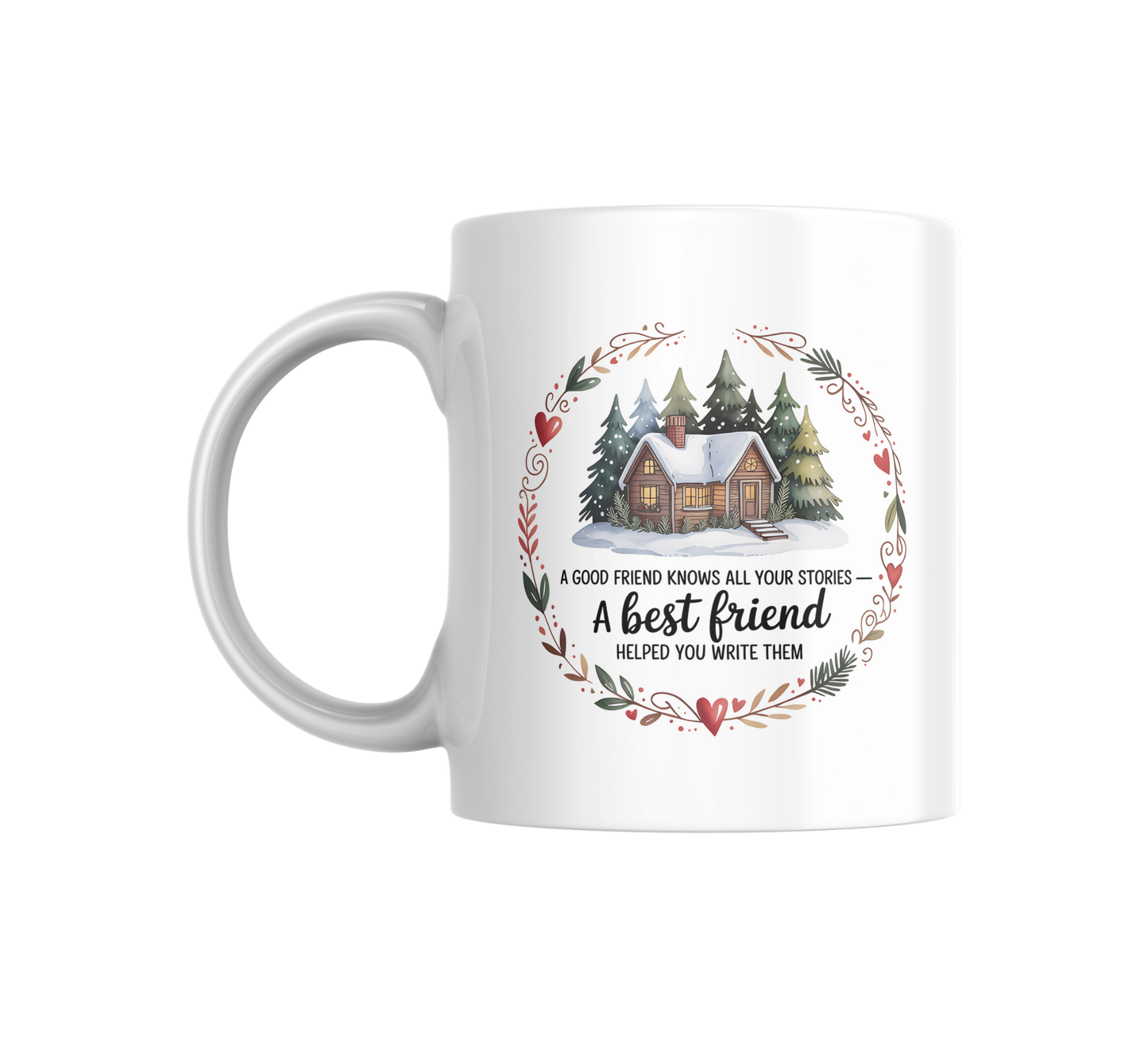 Best Friend Christmas Cabin Mug – Cozy Winter Gift