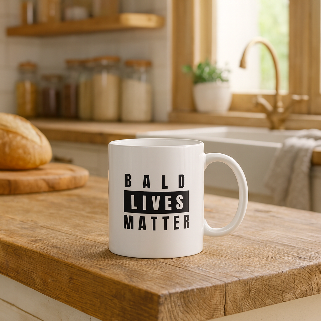 Bald Lives Matter Mug – Funny Coffee Cup for Bald Men & Shaved Head Pride