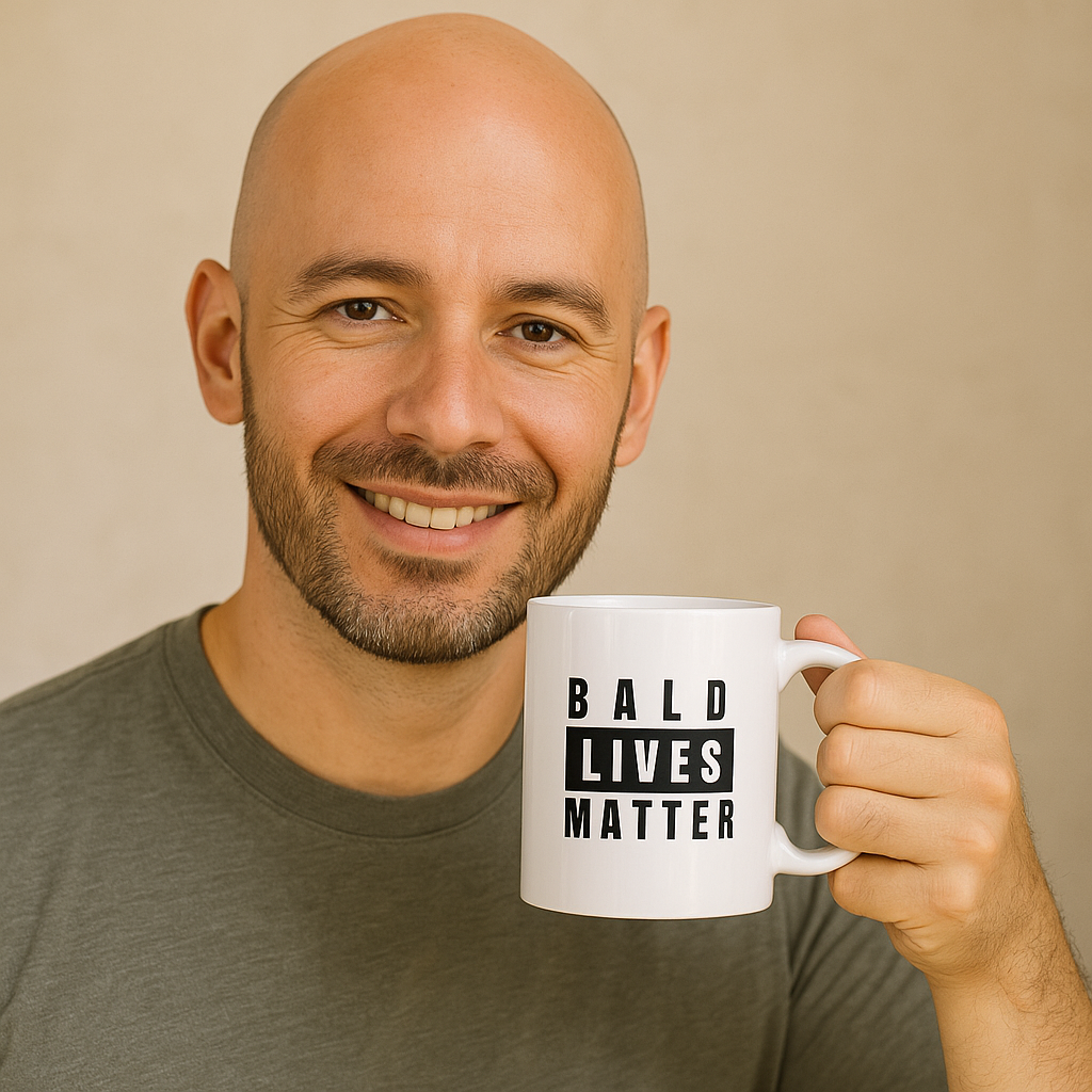 Bald Lives Matter Mug – Funny Coffee Cup for Bald Men & Shaved Head Pride