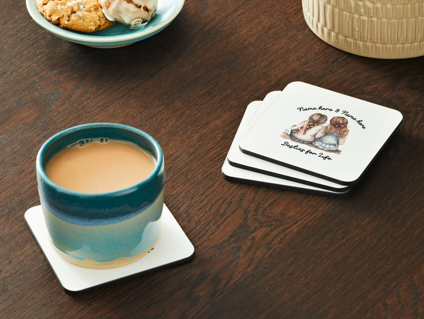 Besties for Life Coasters, Personalizable