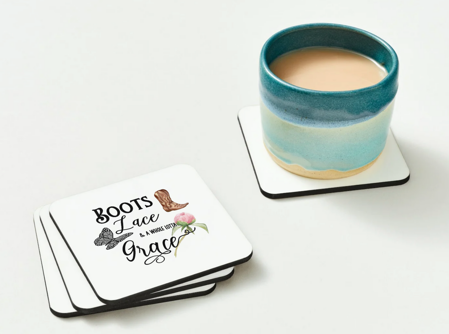 Boots, Lace and Grace Coaster