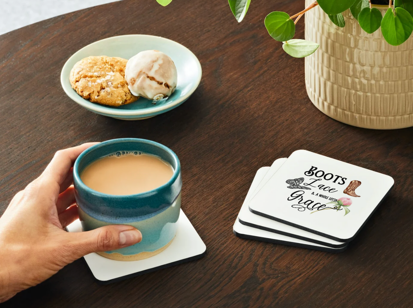 Boots, Lace and Grace Coaster