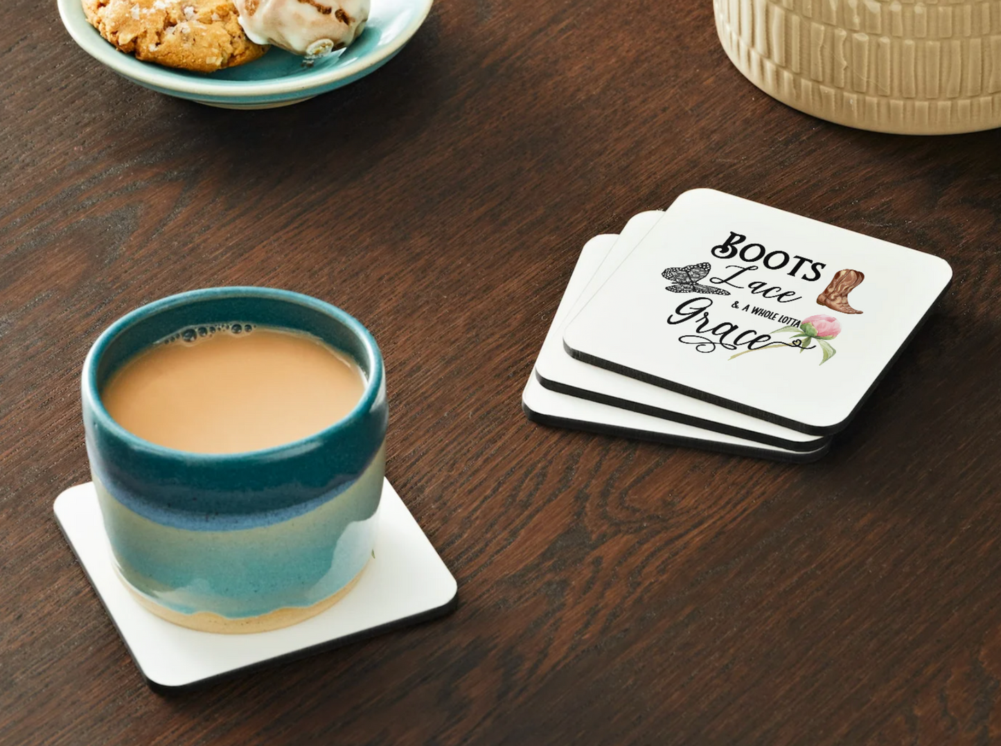 Boots, Lace and Grace Coaster