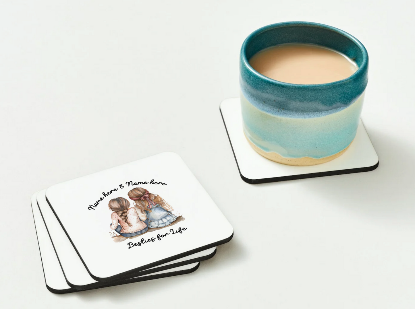 Besties for Life Coasters, Personalizable