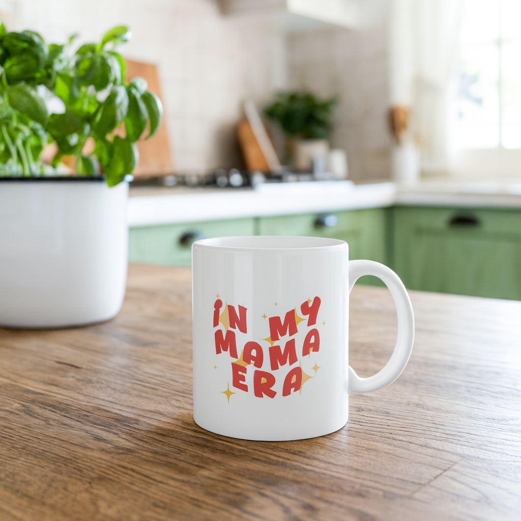 In My Mama Era Mug – Retro Groovy Coffee Cup for Moms & Motherhood Gifts