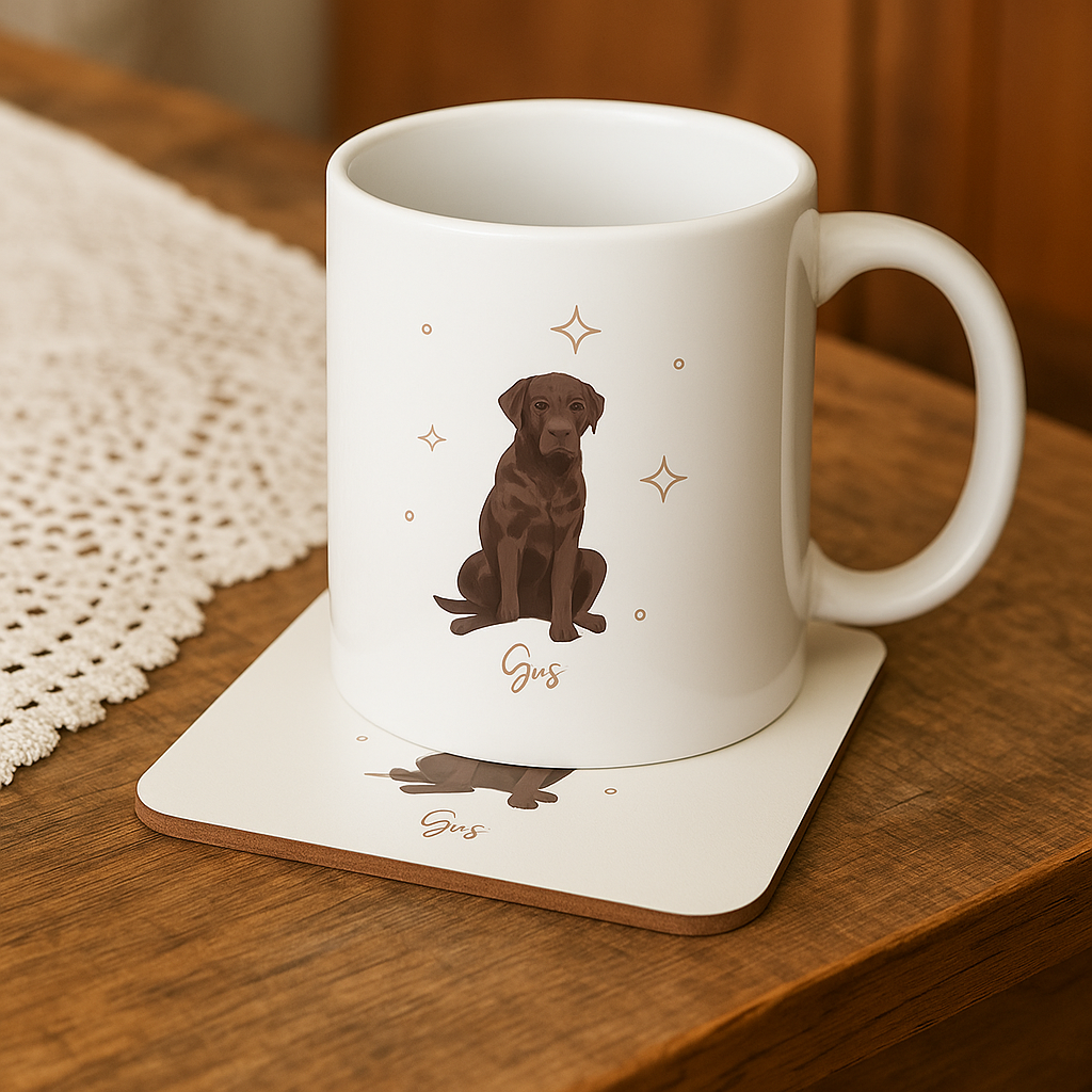 Personalizable Labrador Retriever Coffee Mug, and/or Coaster: Custom Dog Lover Gift