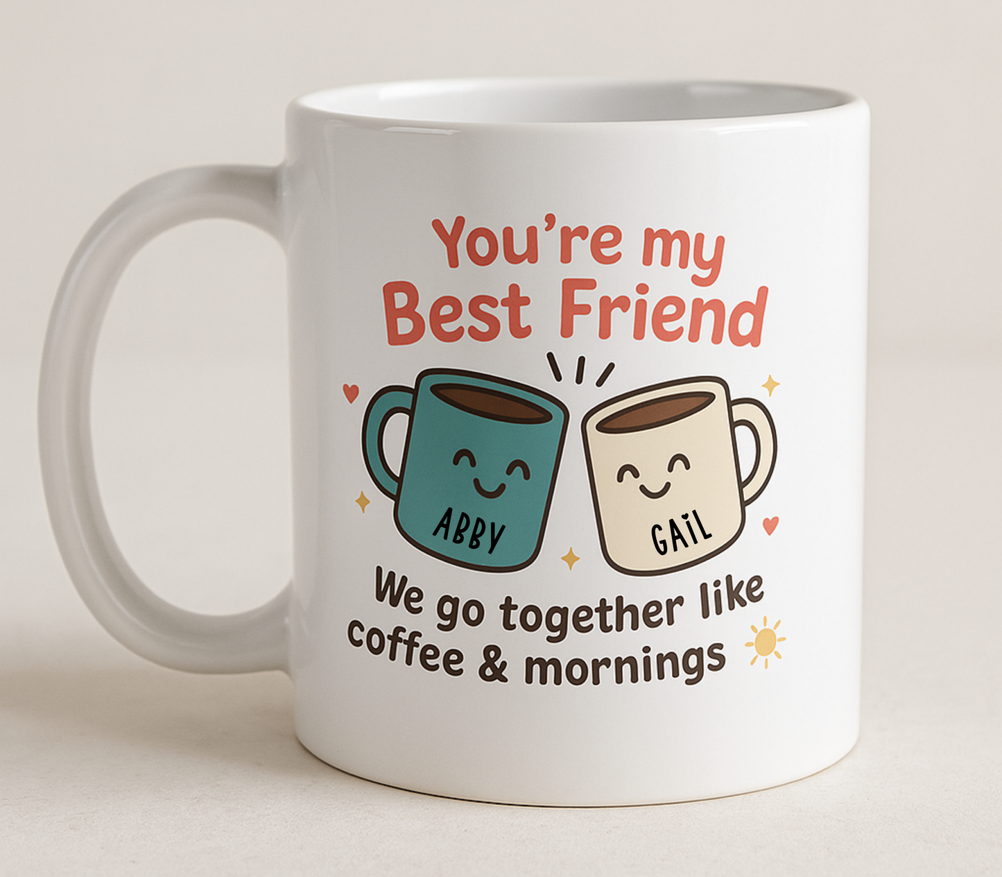 Best Friend Coffee Meme Mug, Personalizable – Funny Friendship Gift