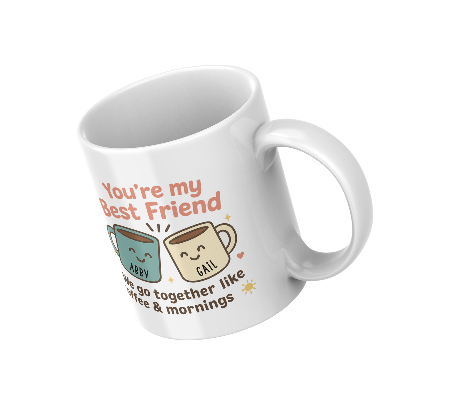 Best Friend Coffee Meme Mug, Personalizable – Funny Friendship Gift