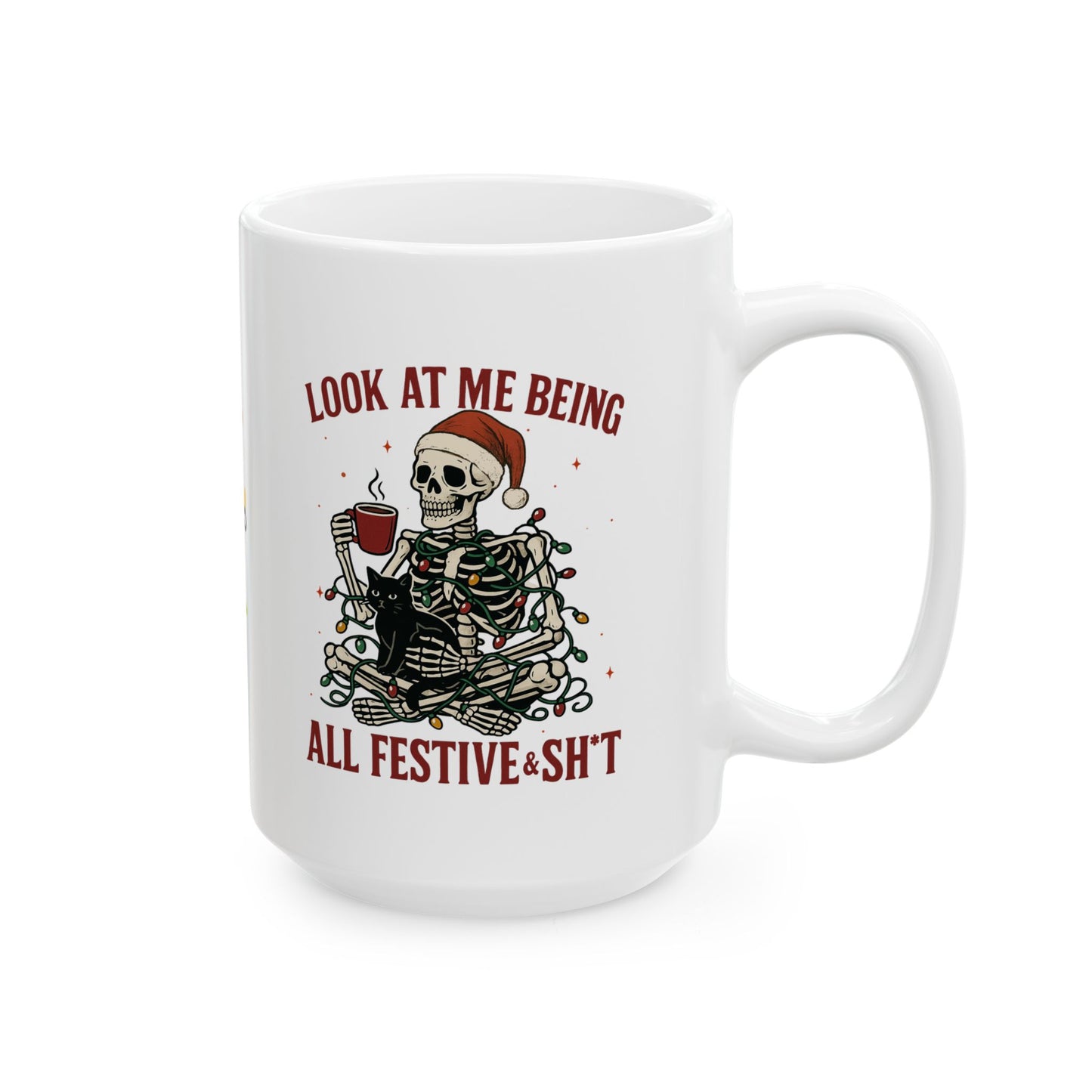 Holiday Spirit Ceramic Mug - Cozy Coffee Cup for Christmas, Christmas Gift, Seasonal Drinkware, Festive Mug, Coffee Lover's Gift