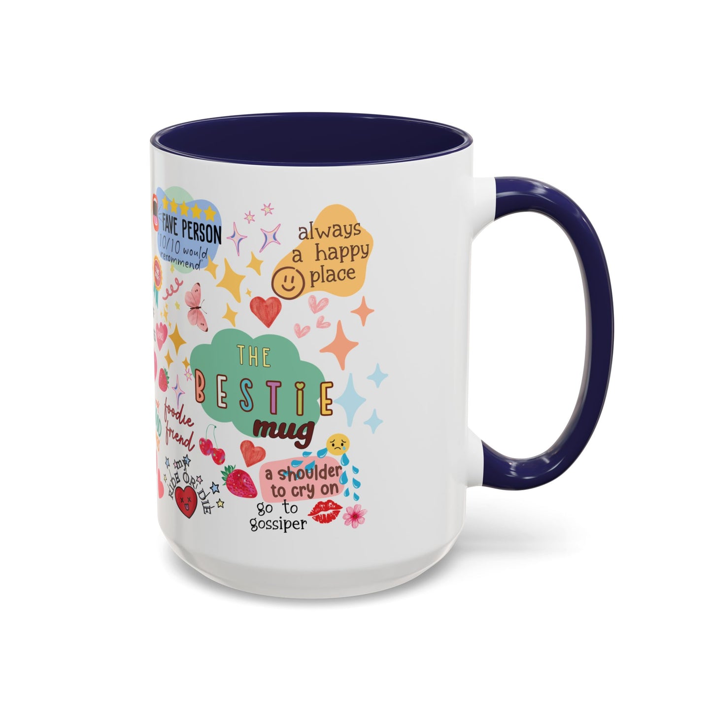 The Bestie Coffee Mug - Gift for Friends, Cute Accent Mug, Friendship Mug, Best Friend Present, Colorful Coffee Cup