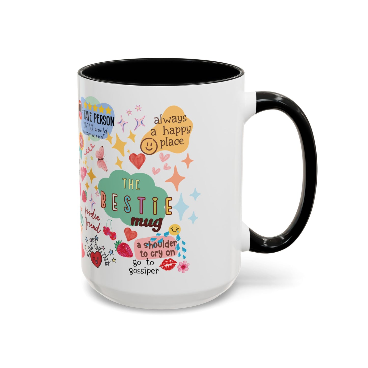 The Bestie Coffee Mug - Gift for Friends, Cute Accent Mug, Friendship Mug, Best Friend Present, Colorful Coffee Cup