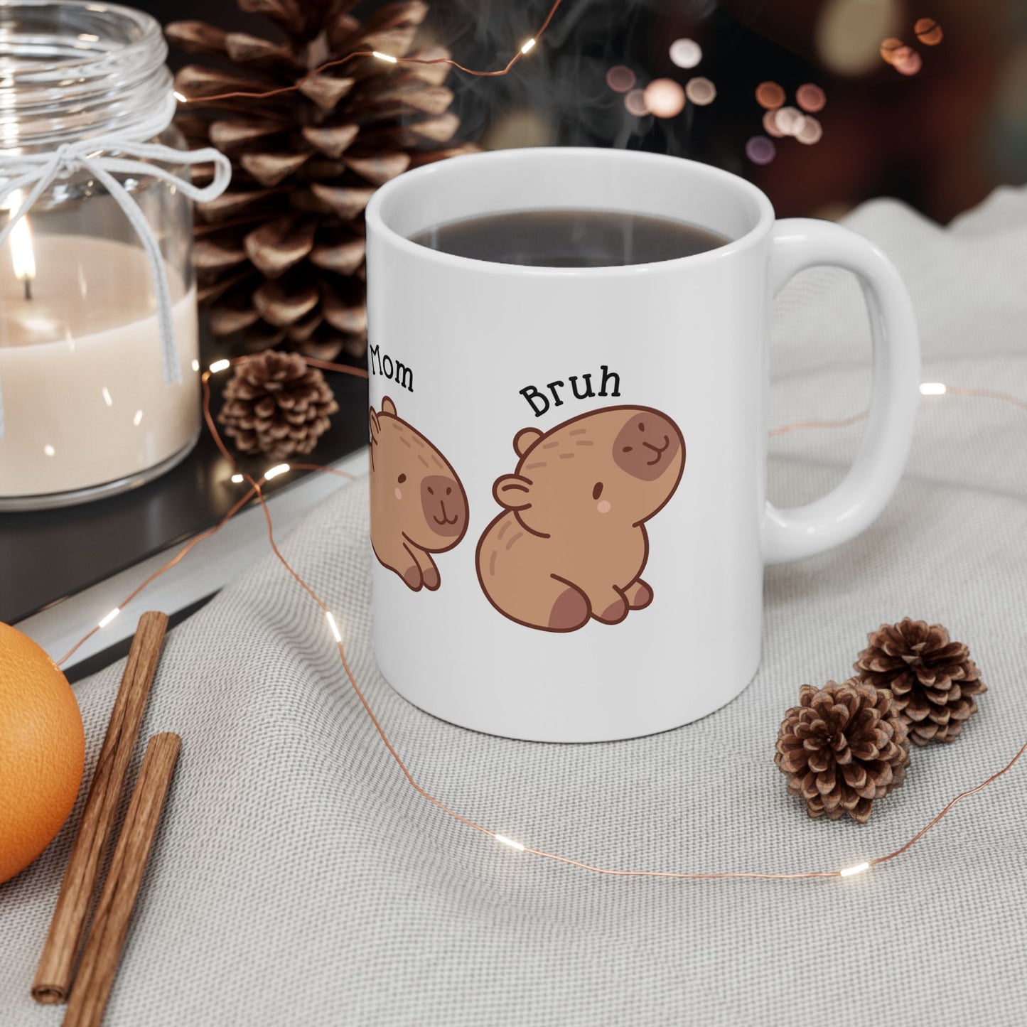 Cute "Mama to Bruh Meme" Capybara-Themed Mug - Perfect Gift for Moms, Mother's Day, Birthday, Tea Lovers, Coffee Enthusiasts