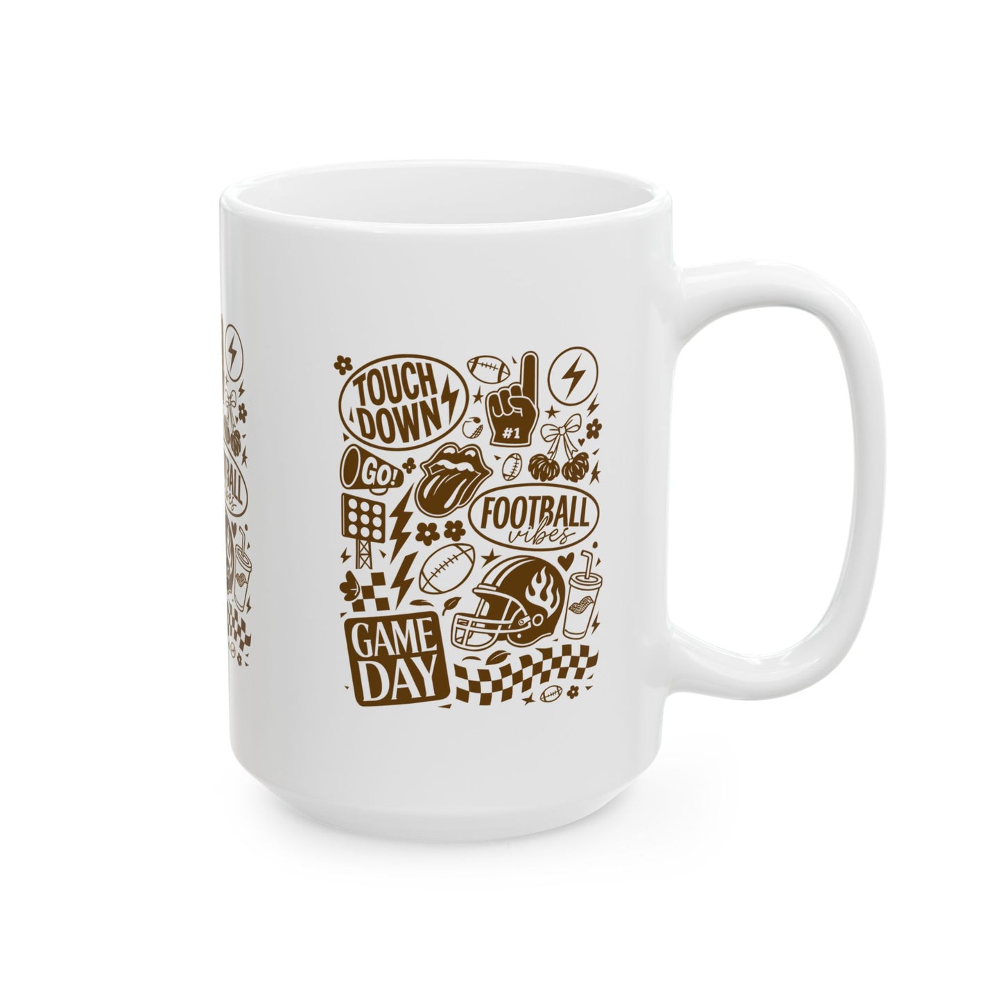 Game Day Ceramic Mug - Touchdown Football, Sports Fan Gift, Tailgate Essential, Coffee Tea Cup, NFL Party Decor, Weekend Vibes
