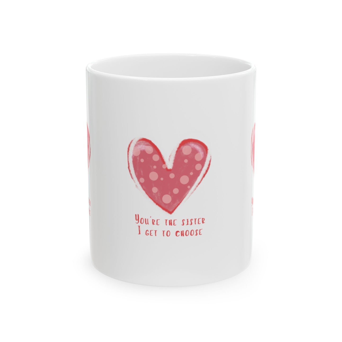 Heartfelt Friend-Sister Ceramic Mug, Personalizable
