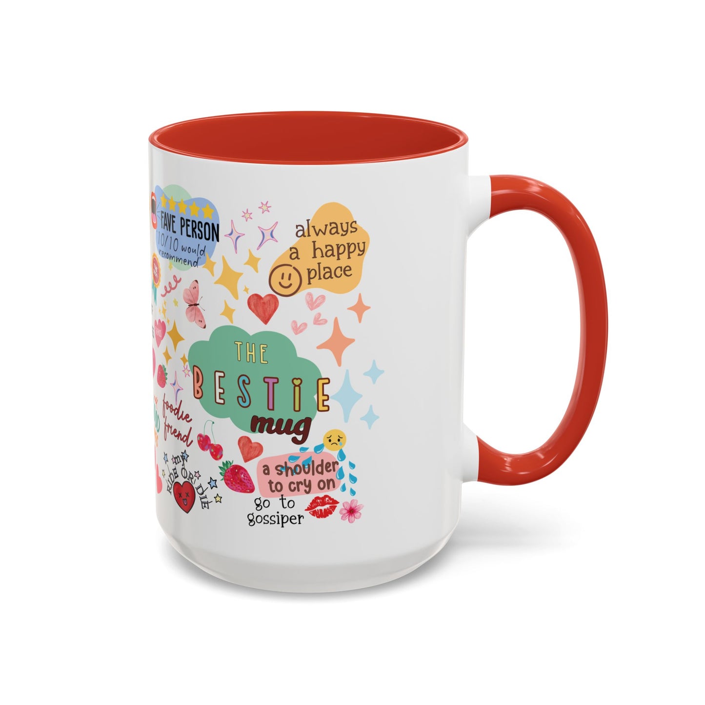 The Bestie Coffee Mug - Gift for Friends, Cute Accent Mug, Friendship Mug, Best Friend Present, Colorful Coffee Cup