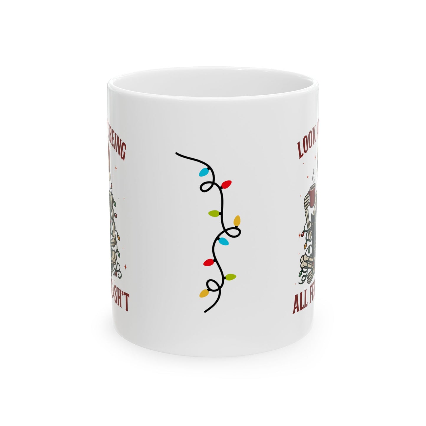 Holiday Spirit Ceramic Mug - Cozy Coffee Cup for Christmas, Christmas Gift, Seasonal Drinkware, Festive Mug, Coffee Lover's Gift