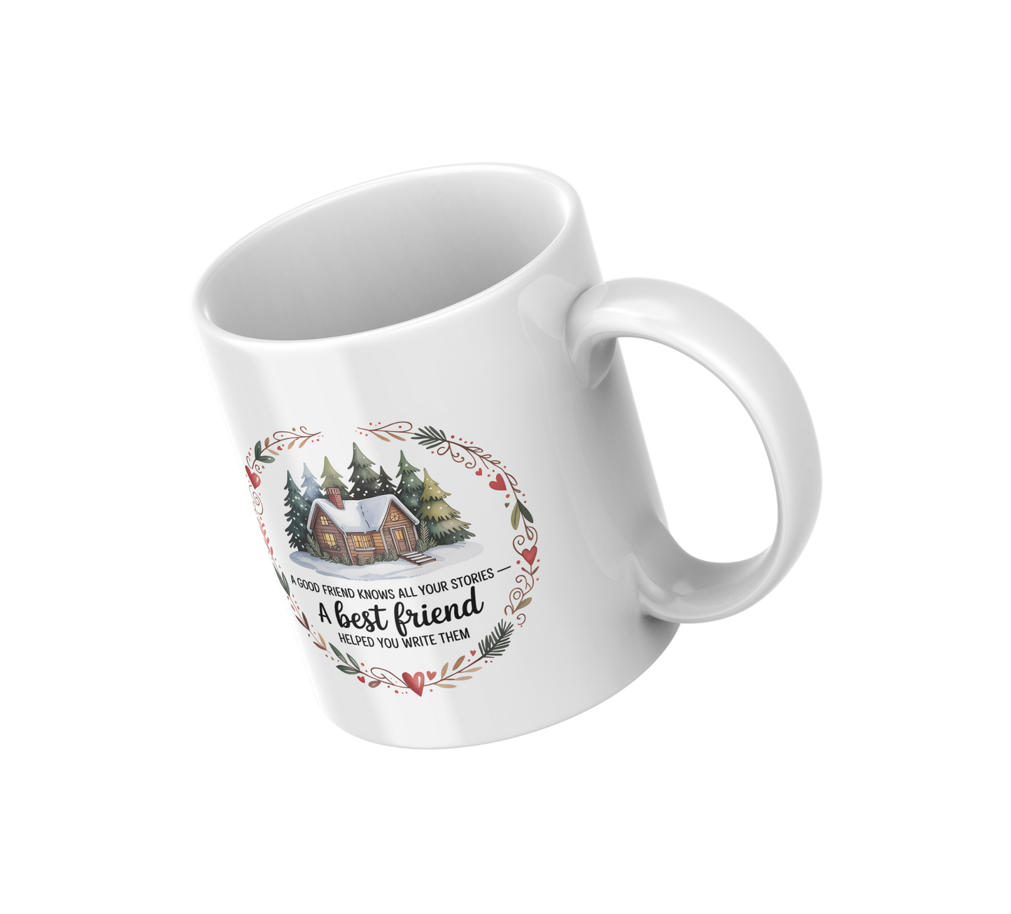 Best Friend Christmas Cabin Mug – Cozy Winter Gift