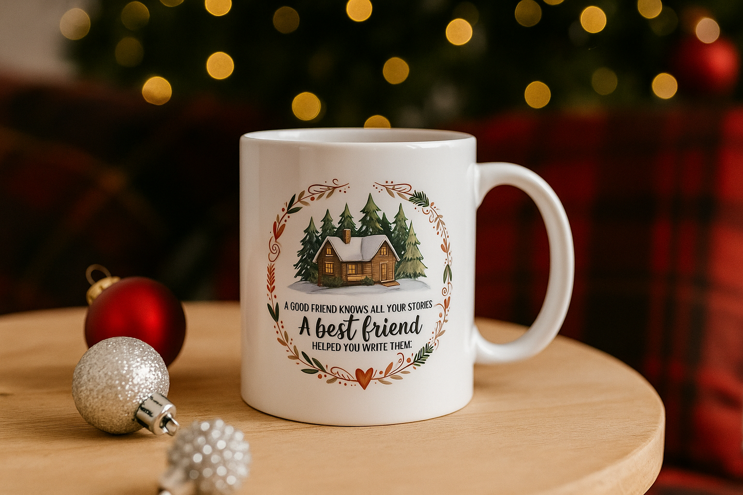 Best Friend Christmas Cabin Mug – Cozy Winter Gift