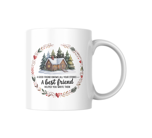 Best Friend Christmas Cabin Mug – Cozy Winter Gift