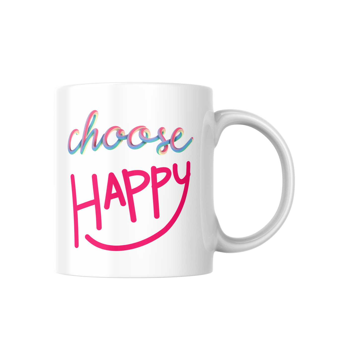 Choose Happy Mug – Bright Motivational Coffee Cup for Positivity & Joy 🌈