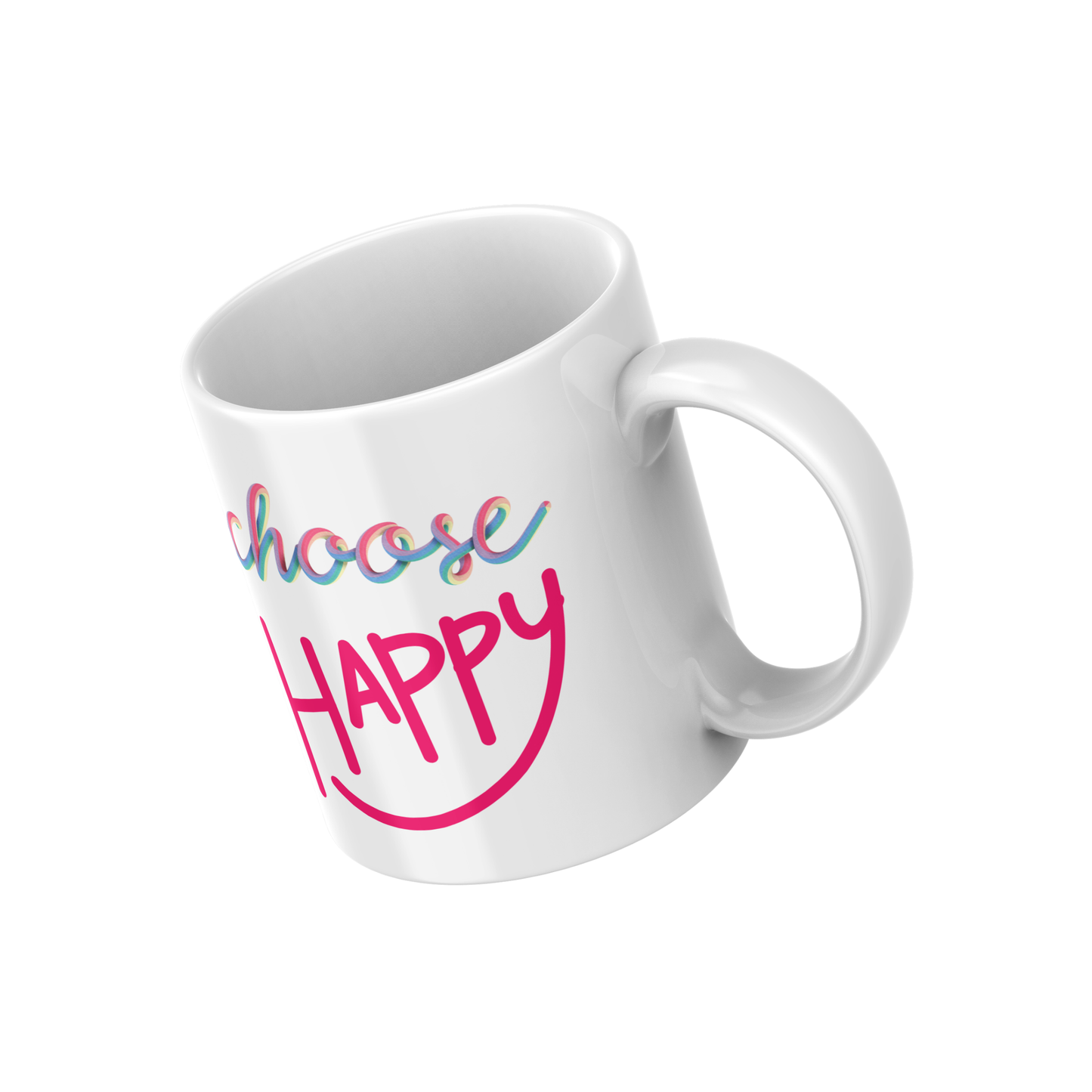 Choose Happy Mug – Bright Motivational Coffee Cup for Positivity & Joy 🌈