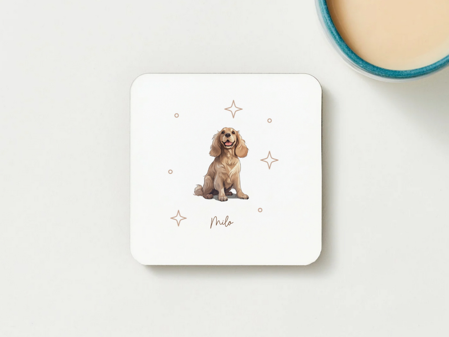 Personalizable Cocker Spaniel Coffee Mug, and/or Coaster: Custom Dog Lover Gift