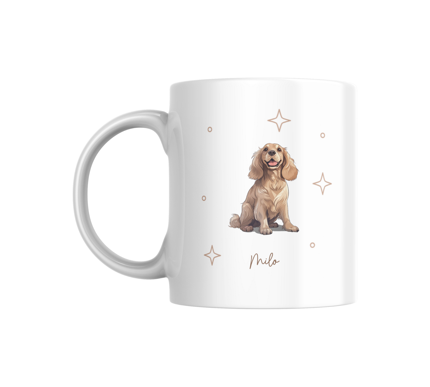 Personalizable Cocker Spaniel Coffee Mug, and/or Coaster: Custom Dog Lover Gift