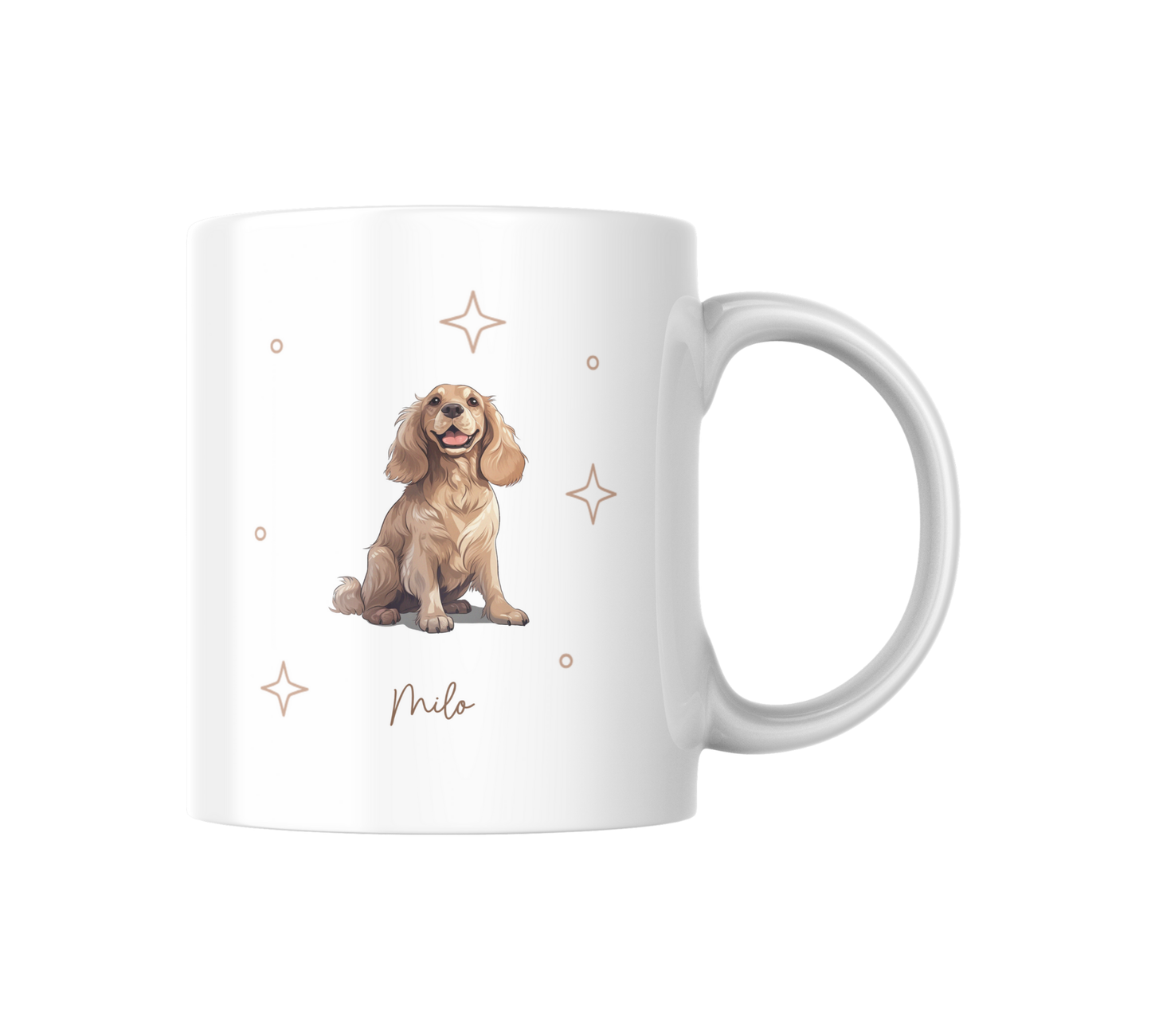 Personalizable Cocker Spaniel Coffee Mug, and/or Coaster: Custom Dog Lover Gift