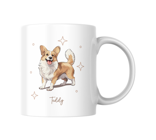 Personalizable Corgi Coffee Mug, and/or Coaster: Custom Dog Lover Gift