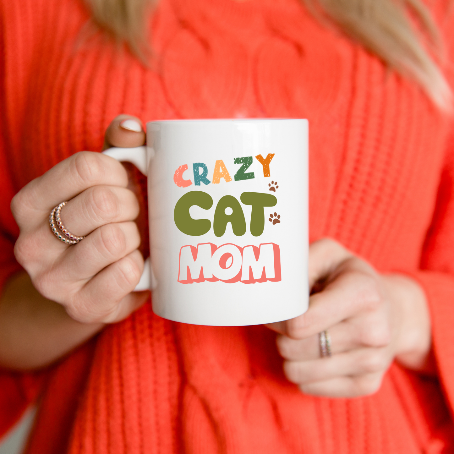 Crazy Cat Mom – Cute Pet Lover Ceramic Mug 🐾
