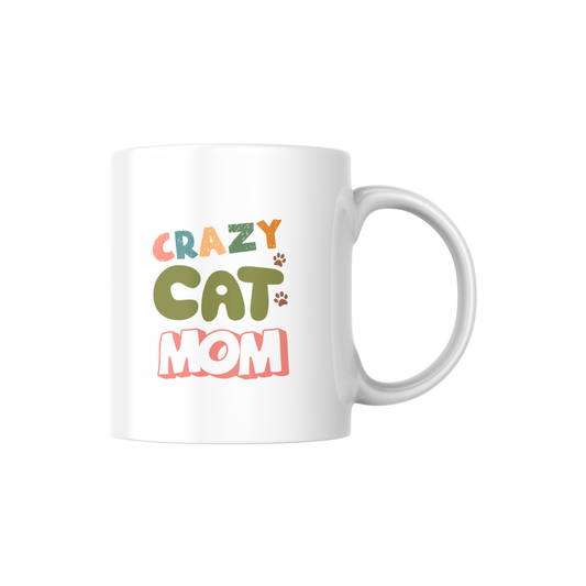 Crazy Cat Mom – Cute Pet Lover Ceramic Mug 🐾