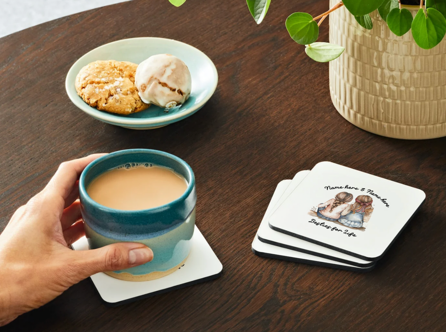 Besties for Life Coasters, Personalizable