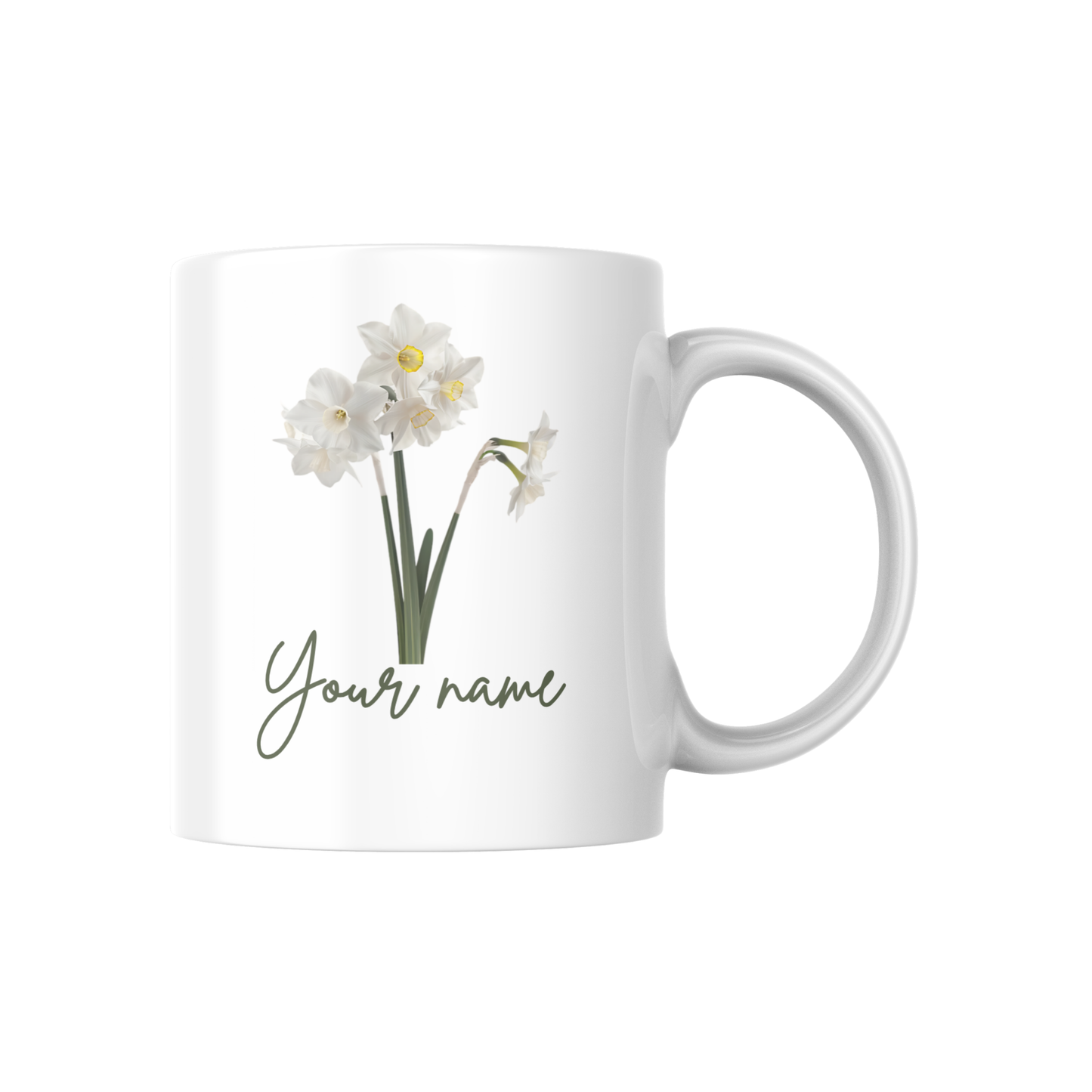 Personalized Birth Flower Name Mug – Custom Floral Coffee Cup with Floral Design 🌸