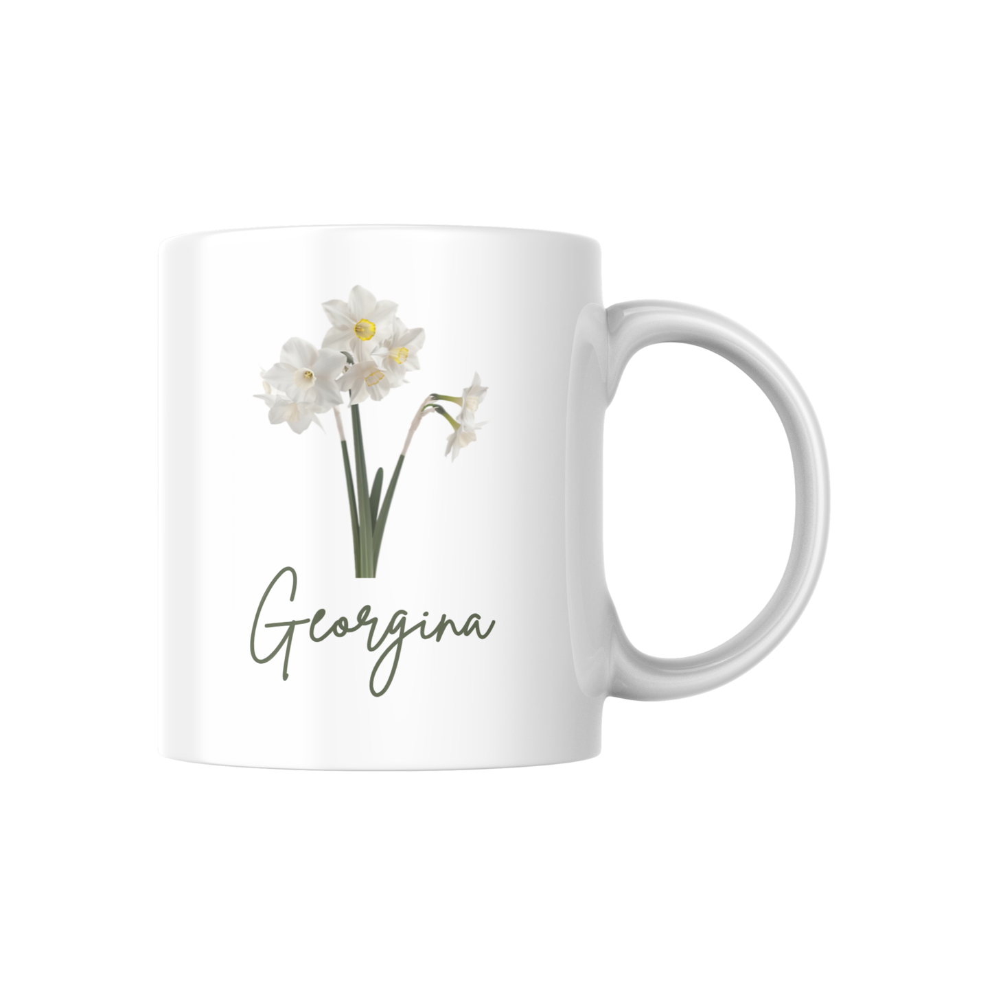 Personalized Birth Flower Name Mug – Custom Floral Coffee Cup with Floral Design 🌸