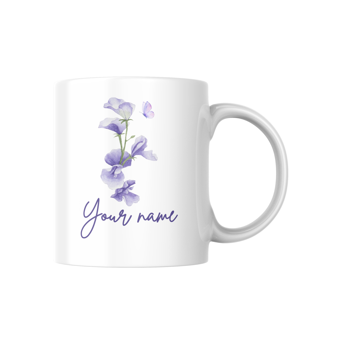 Personalized Birth Flower Name Mug – Custom Floral Coffee Cup with Floral Design 🌸