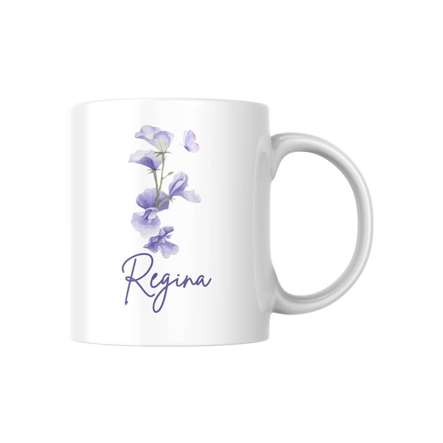Personalized Birth Flower Name Mug – Custom Floral Coffee Cup with Floral Design 🌸