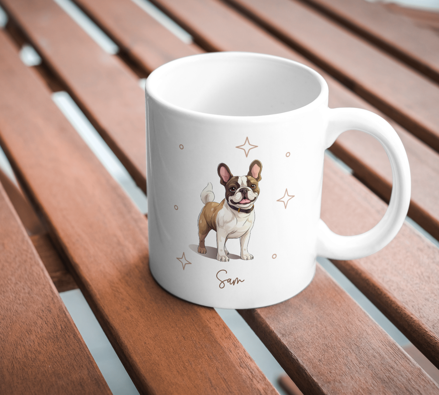 Personalizable French Bulldog Coffee Mug, and/or Coaster: Custom Dog Lover Gift