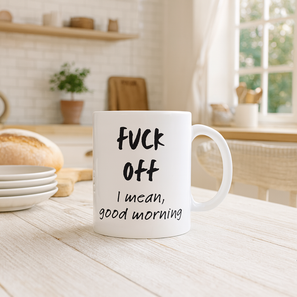 Funny Morning Mug – “F*** Off, I Mean Good Morning” | Sarcastic Coffee Mug for Adults ☕