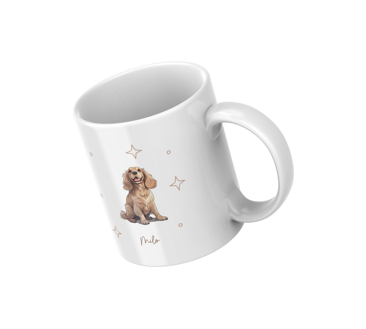 Personalizable Cocker Spaniel Coffee Mug, and/or Coaster: Custom Dog Lover Gift