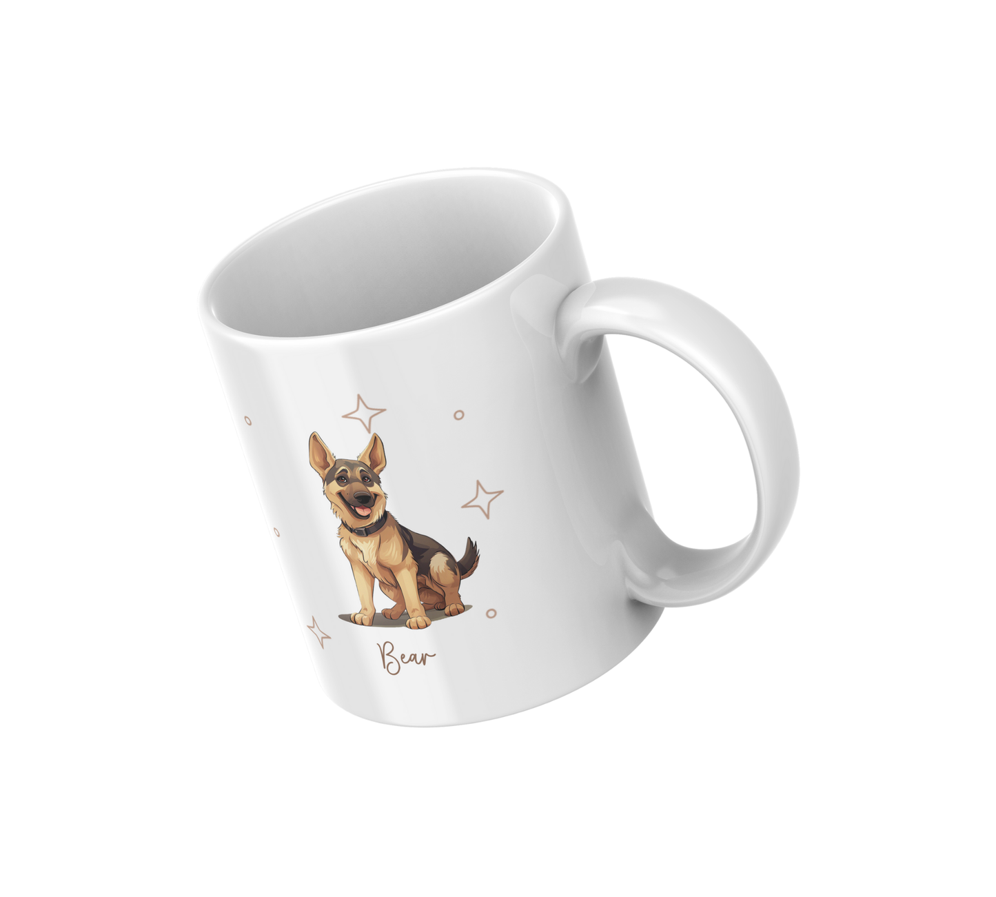 Personalizable German Shepherd Coffee Mug, and/or Coaster: Custom Dog Lover Gift