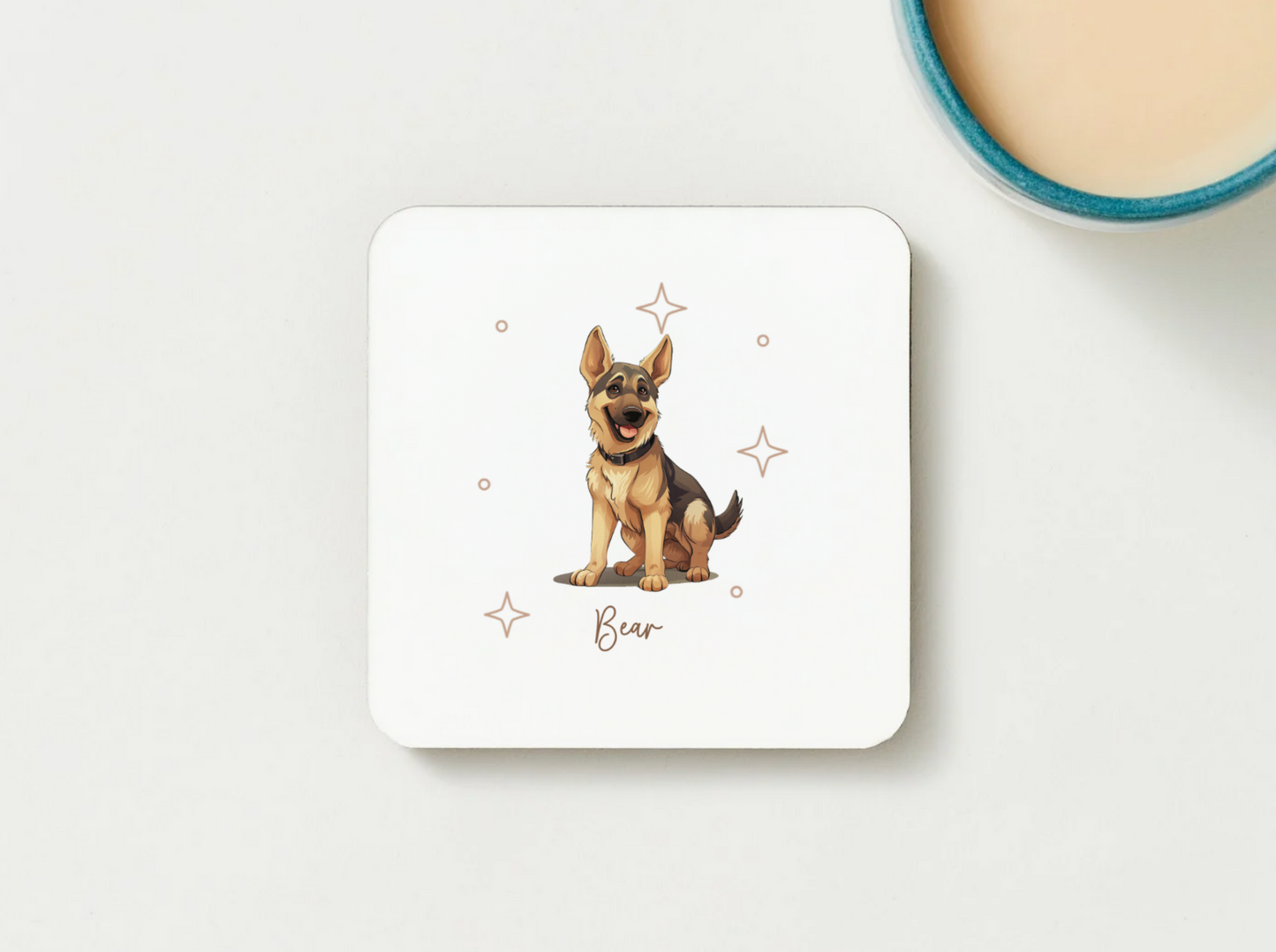 Personalizable German Shepherd Coffee Mug, and/or Coaster: Custom Dog Lover Gift