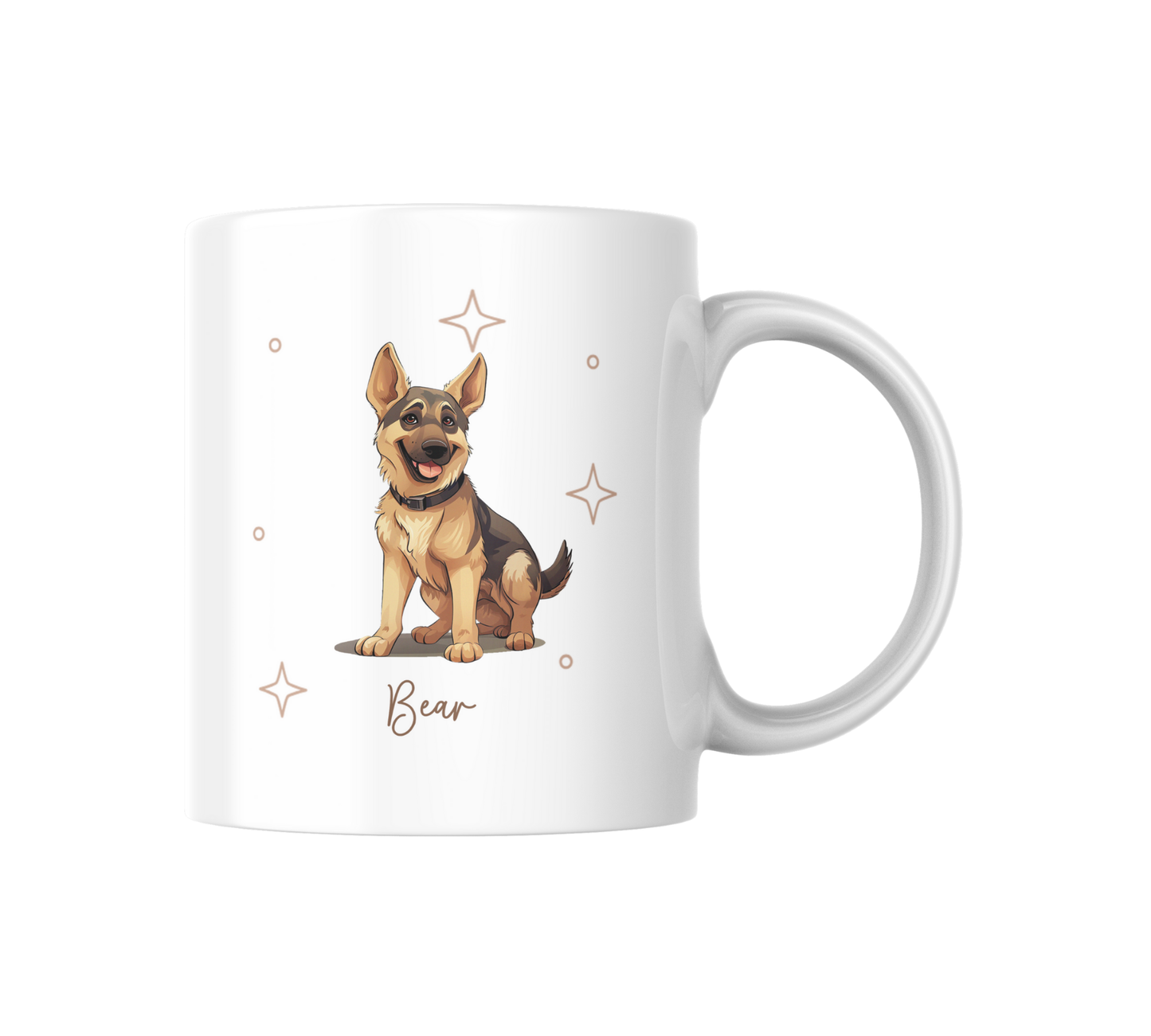 Personalizable German Shepherd Coffee Mug, and/or Coaster: Custom Dog Lover Gift