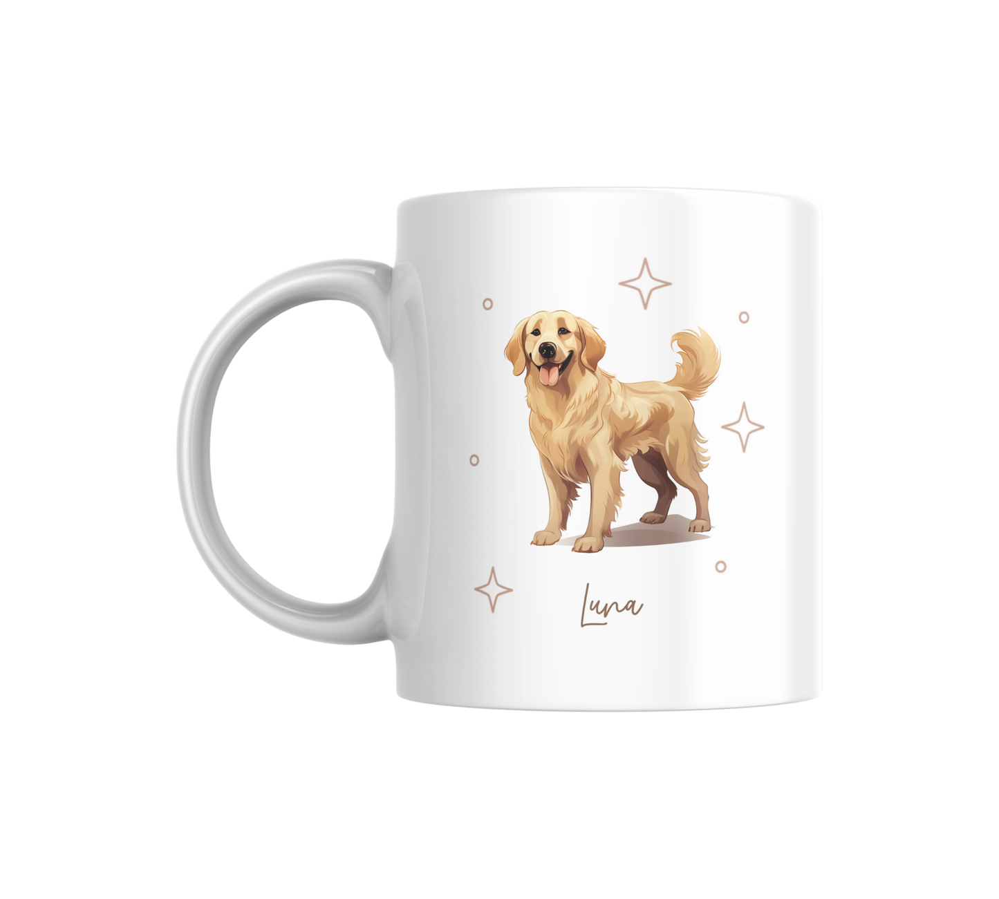 Personalizable Golden Retriever Coffee Mug, and/or Coaster: Custom Dog Lover Gift
